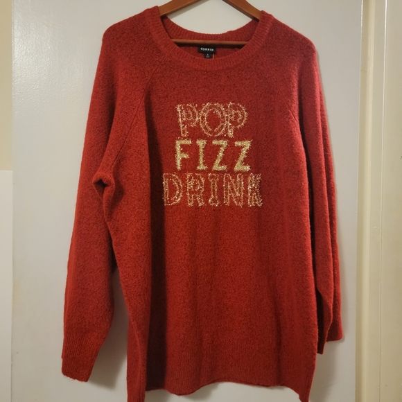 NEW Torrid 'Pop Fizz Drink' Fuzzy Special Event Sweater - Picture 2 of 12